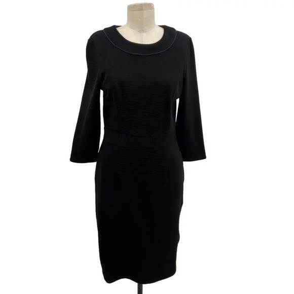 Boden‎ Mia Ottoman Dress in Black Sheath Zip Back Size US 8R - Picture 1 of 11